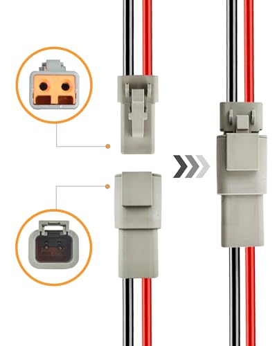 12 AWG 2 Pin DTP Connector, 2 Way Automotive Waterproof Electrical Connectors Heavy Duty, 12 Gauge Cable Wire Male and Female Quick Connect Harness for Car Truck Boat LED-3 Pack - style: 2 Pin:12AWG