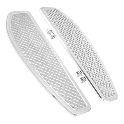 Chrome Driver Rider Anti-Slip Extended Floorboards Foot board for Harley Davidson Touring/Road King/Road Glide/Street Glide/Electra Glide/Ultra 1986-2025, Softail 1986-2017 Models - color: Driver Floor Board-Chrome