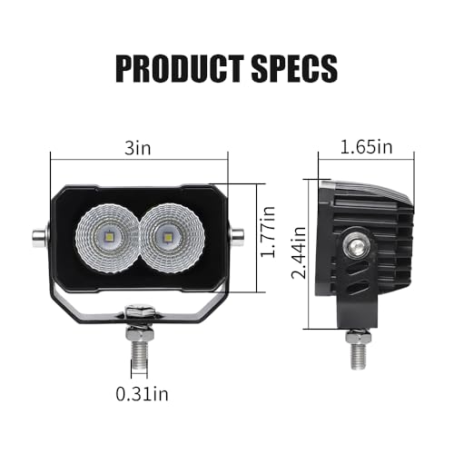 3 Inch Small light Pods 40W Side Mount Lights for Truck Motorcycle Bike Car Fog Lights Backup Lights for Truck Trailer, 12/24V, Flood Beam - size: Flood Beam