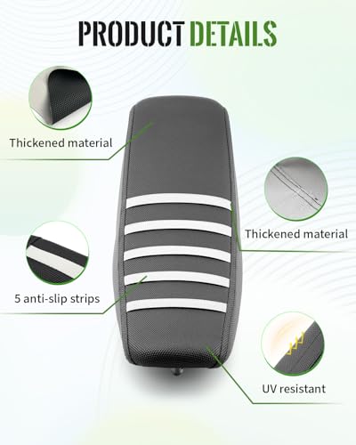 Seat Cover Fit for Yozma in 10, White Stripe Non-Slip Motorcycle Cushion Cover, for Electric Dirt Bike Ebike - color: White