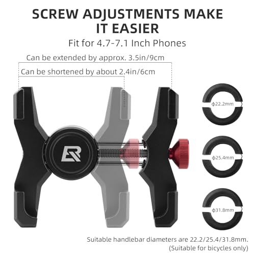 ROCKBROS Bike Phone Holder, Aluminum Bike Phone Mount Holder,Handlebar Mounted Cell Phone Holder for 4.7-7.1 Inch Phones Headset Cap Mount - style: Headset Cap Mount