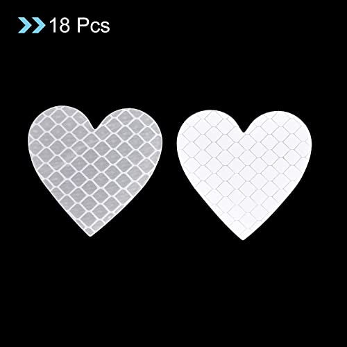 PATIKIL Reflective Stickers, 18 Pack 1.61 x 1.57 Inch Waterproof Adhesive High Visibility Night Caution Warning Heart Shape Safety Tape Reflector for Trucks Trailers Cars, Silver - color: Silver