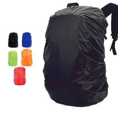 Backpack Rain Cover with Reflective Strips, Polyester Pack Cover for Hiking and Cycling, Black (1 PC)