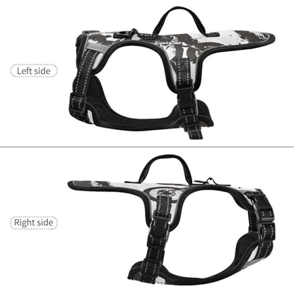 Qilmy Motorcycle Rider Vest Harness, Adjustable Dog Walking Harness Reflective Soft Padded Pet Vest Harness with Handle for Small Dogs Puppies Cats