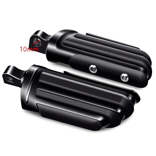 Motorcycle Mini Floorboards Foot Pegs Black - Compatible with Harley Touring Road King Street Glide Softail Dyna Sportster XL883 XL1200 - Wide Male Mount Footrests Pedals - color: Black#4