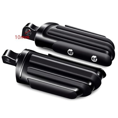 Motorcycle Mini Floorboards Foot Pegs Black - Compatible with Harley Touring Road King Street Glide Softail Dyna Sportster XL883 XL1200 - Wide Male Mount Footrests Pedals - color: Black#4