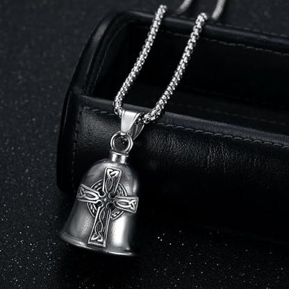 Protective Metal Accessory - Motorcycle Bell, Unique Legend Biker Riding Bell Hanger | Keychain Motorcycle Bells with - color: necklace