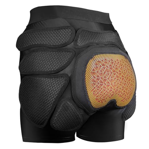 Protective Padded Shorts Crash Pad, PU Hip Butt Pads Impact Gear for Youth Ladies Women, Tailbone Protection Pad for Ski Snowboarding Skating Skateboard - size: Large