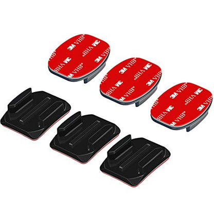 Helmet Adhesive Sticky Mounts Curved Attachment Flat 3M Mount Compatible with GoPro Hero 13 12 11 10 Max 9 8 7 6 5 4 Session DJI Osmo Action Cameras (6 Packs) - color: 6 Packs