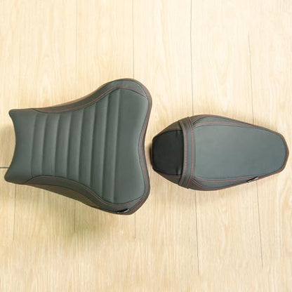 Motorcycle Driver Rider Rear Passenger Seat fit for Z900 Z 900 2017 2018 2019 2020 2021 2022 2023 2024 Pressure Relief Soft Pillion Saddle Cushion Pad, Black - color: Front & Rear - Black