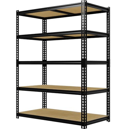 5-Tier Garage Storage Shelves for Kitchen Pantry Basement Bathroom Laundry Heavy Duty Metal Adjustable Shelving Unit Storage Shelving, 2500 LBS Capacity, 48" l x 24" w x 72" h - size: 48"L x 24"W x 72"H