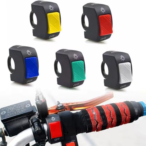 22MM Motorcycle Handlebar LED Switch Featuring Engine Kill and Dual Flash Button for Improved Nighttime Riding Safety (yellow) - color: yellow