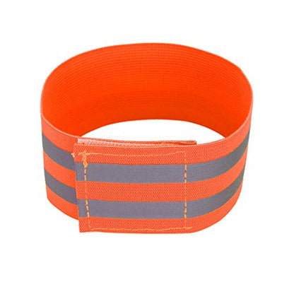 X AUTOHAUX 8pcs Reflective Bands for Arm High Visibility Night Cycling Riding Reflector Tape Straps Bracelet - color: Orange