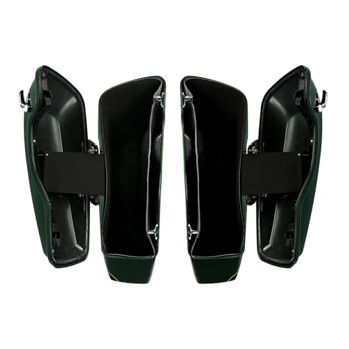 HR3 Deep Jade Pearl/Vivid Black Hard Saddlebags Compatible with 2015 Ultra Limited FLHTK (Replace for OEM) Fit for 2014-2023 Harley Touring Models - color: Deep Jade Pearl / Vivid Black