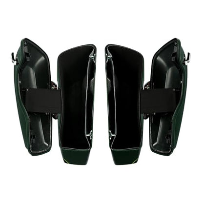 HR3 Deep Jade Pearl/Vivid Black Hard Saddlebags Compatible with 2015 Ultra Limited FLHTK (Replace for OEM) Fit for 2014-2023 Harley Touring Models - color: Deep Jade Pearl / Vivid Black