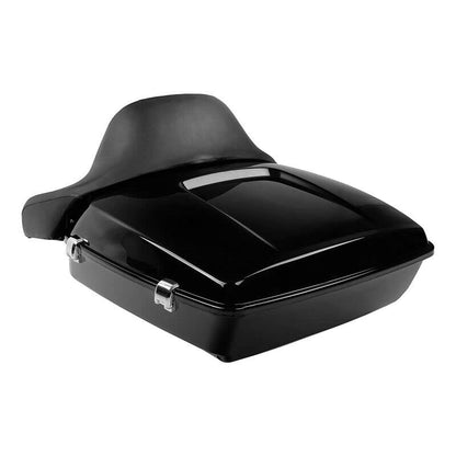 TCMT Chopped Motorcycle Trunk Box Backrest Mounting Rack Fit For Harley Touring 1997-2008 Road King Road Street Electra Glide Pack - color: Set B1 Chrome Latches#Chrome Rack