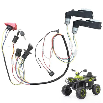 24V Motor Gearbox Wires Harness Conversion Kit for Power Wheels Trax Upgrade,Wire Harness Switch Motor Gearbox Set for Self-Made Kids Electric Ride on Toys Car Replacement Parts,18V,High Speed.Fast - size: 24V