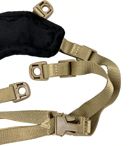 ATAIRSOFT 4 Points Helmet Accessory Retention System Chin Strap with Bolts and Screws for Fast Tactical Airsoft MICH IBH Helmet (Mich DE)