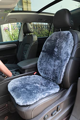 Genuine Sheepskin Car Seat Covers Shearing Car Seat Covers Sheepskin Wool Detachable Premium Car Seat Cover (1 Pack, Gray) - color: Gray