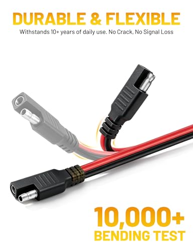 Oyviny 14AWG SAE Connector 8PCS 1 Feet, Heavy Duty 14 Gauge SAE Extension Cable 2-Pin Quick Disconnect Extension Adapter for Battery Tender Solar Panel Motorcycle Car RV - size: 8PCS
