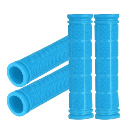 2 Pair Soft Rubber Handlebar Grips, Bicycle Handlebar Grips Bike Handle Bar Wrap Non-Slip 4.5 Inch - Fitting for Mountain Bikes/Road Bicycles/Scooter - color: Light Blue