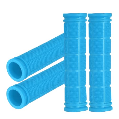 2 Pair Soft Rubber Handlebar Grips, Bicycle Handlebar Grips Bike Handle Bar Wrap Non-Slip 4.5 Inch - Fitting for Mountain Bikes/Road Bicycles/Scooter - color: Light Blue