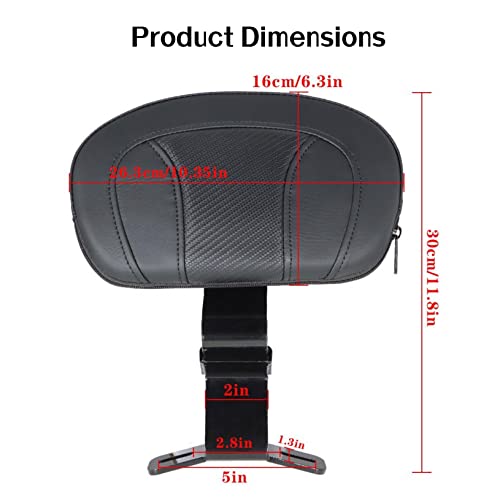 LABLT Black Detachable Front Driver Rider Backrest Pad, Motorcycle Front Driver Back Pad Replacement for Touring CVO Road King Street Glide Electra Glide 2009-2022