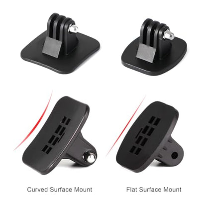 HSU Adhesive Mounts Helmet Adhesive Sticky Mounts Flat & Curved 3M Mount for All GoPro Cameras and Other Action Cameras