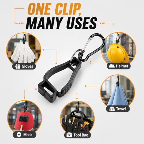 CYEAH 20 PCS Black Glove Holder Clips, Glove Clips for Work Glove Holders,Gloves Holder Clip Work Safety Clip Gloves Keeper for Worker Construction