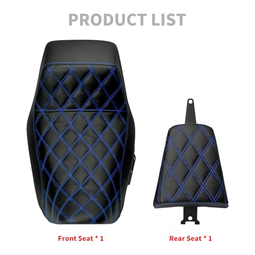 Motorcycle Driver Passenger Seat Two-up Seat Fit For Harley Nightster RH975 Nighster Special RH975S 2022-up (Blue Stitching) - color: Blue Stitching