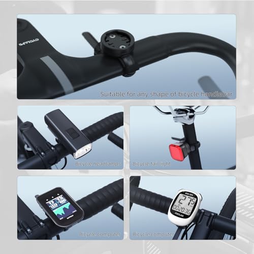 Out-Front Bike Mount Compatible with Garmin Edge, iGPSPORT, XOSS, CooSpo Magene, CYCPLUS GPS Cycling Computer&Lights Adjusted Between 28~40mm Suitable for Round Tube&Flat Handlebars(S12) - style: S12