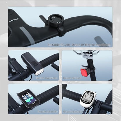Out-Front Bike Mount Compatible with Garmin Edge, iGPSPORT, XOSS, CooSpo Magene, CYCPLUS GPS Cycling Computer&Lights Adjusted Between 28~40mm Suitable for Round Tube&Flat Handlebars(S12) - style: S12