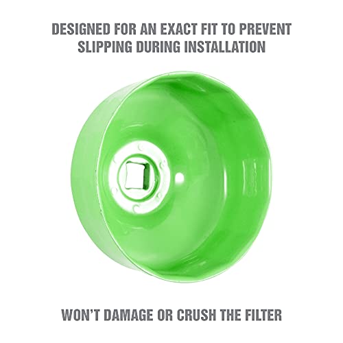 OEMTOOLS 87146 75/77 Millimeter 15 Flute Oil Filter Wrench, Green, Blend - style: 75/77 mm 15 Flute