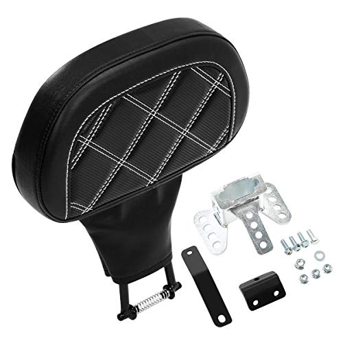 C.C. RIDER Rider Backrest Pad, Rider Sissy Bar fit for Harley Touring Road King Street Glide Road Glide Tri-Glide 2009-2023 Trike 2010-2011 CVO Custom Bikes - color: Rider Backrest Black White