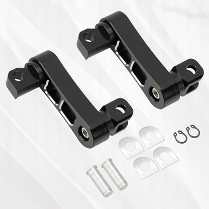Highway Footpegs Adjustable Passenger Foot Pegs 2 1/4" Extension Brackets FootPeg Conpatible for Harley Dyna Sportster Softail Touring with Support Foot Pegs (Black White) - color: Black White