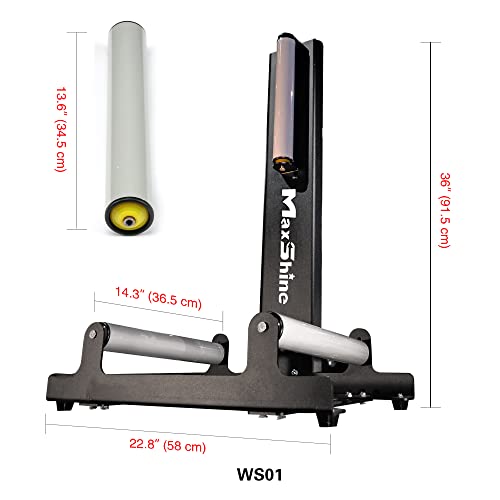 Maxshine Wheel Rim Detailing Rolling Wheel Stand (WS01) - 23”L x 14”W x 36”H, 360° Tire & Rim Detailing, Ceramic Coating, Tire Shine, Wheel Wash & Roller Stand - Black - size: L