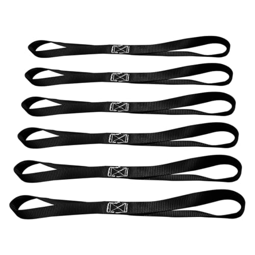 Mega Cargo Control Black 1" x 18" Handlebar Tie Down - 6 Pack of Soft Tie Loops, 800 Lbs Working Load Limit - color: Black (6 - Pack), size: Soft Tie Loops