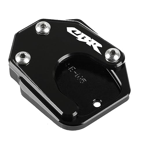 Motocycle Kickstand Side Stand Enlarger Pad Fit with Honda CB125R CB300R CB400 CB500F CB600F CB650R CB900FCBR250R CBR600RR CBR650R NC700S/X NC750X Intergra NC700(Black) - color: SSE - Black