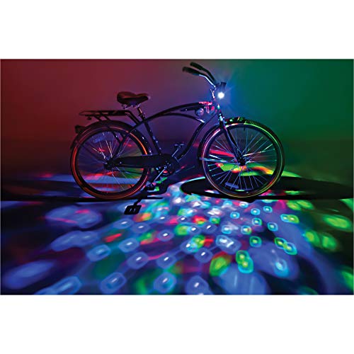 Brightz CruzinBrightz Disco Party LED Bike Light, Tri-Colored - Blinking Swirling Color Patterns - Bicycle Light for Riding at Night - Mounts to Handlebar or Bike Frame - Fun Bike Accessories - color: Red, Green, Blue Tri-Color