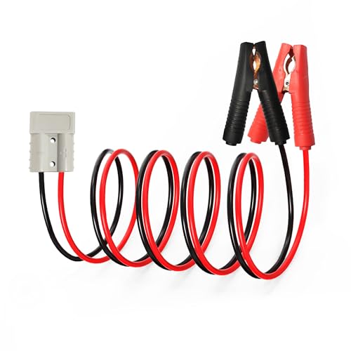 10AWG Battery Alligator Clip with Cable 6.56FT 50A Anderson Connector to Alligator Clip 600V Quick Connector Plug Battery Clip for Trucks,Automobiles,forklifts（2M） - size: Anderson-Clip 2m(Tinned Copper Wire)