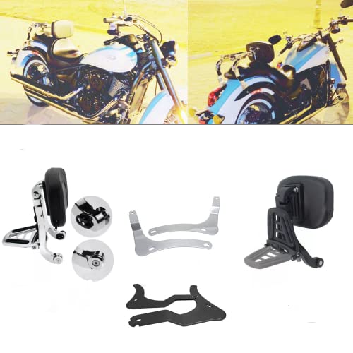 Adjustable Sissy Bar Backrest With Folding Luggage Rack For Kawasaki 900 Classic (Matt Black)