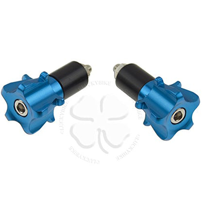 Blue Handle Bar End CNC Striker Weight Slider Hollow 7/8 Bars 6mm Slug - color: Blue