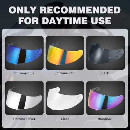 GT Air Visor Repalcement for GT Air 2, Outer Face Helmet Shield Compatible with CNS-1/Neotec/TC-5/TC-9 Accessories (Black) - color: Black