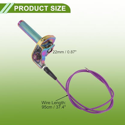 22mm Throttle Grip with 120Cm Purple Throttle Cable 1 Pair Checkered Purple Handle Sleeves Screw Accessories Plastic Aluminum Alloy Gradient Purple - color: Gradient Purple
