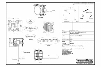 Morimoto BI-LED High/Lowbeam, Sealed3 LED Headlight Housing, Universal 90mm DOT Approved Projector, Ultra Bright Plug and Play Upgrade for Custom Cars, Motorcycles, Motorhomes, Buses, etc. (1x LF802)