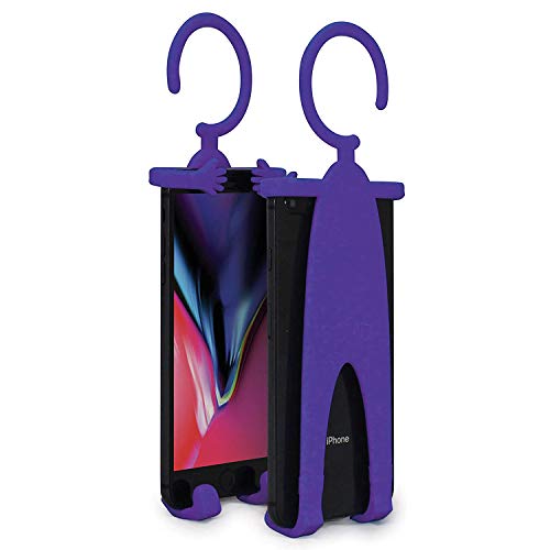 Bondi Plus Flex Phone Holder and Stand - Adjustable Flexible Silicone Case Hanging Mount for Car Bike and Desk up to 6.75" Large Cell Phones - iPhone Xs XR 11 SE - Samsung Galaxy S10 S20 – Purple - color: Purple