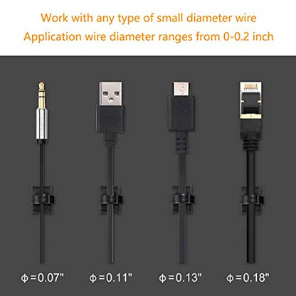Adhesive Clips Strong Wire Holders 100 Pack Self-Adhesive Wire Clip Cable Cord Desk Management for Office Home and Car