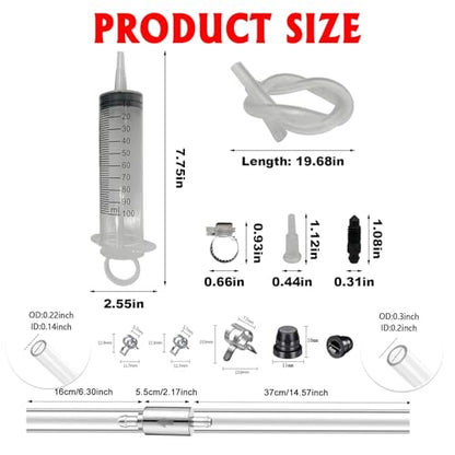 Brake Bleed Kit Hydraulic Disc Clutch Bleeding Tool with 100ml Syringe 50cm Hose One Way Check Valve for Motorcycle Car Repair
