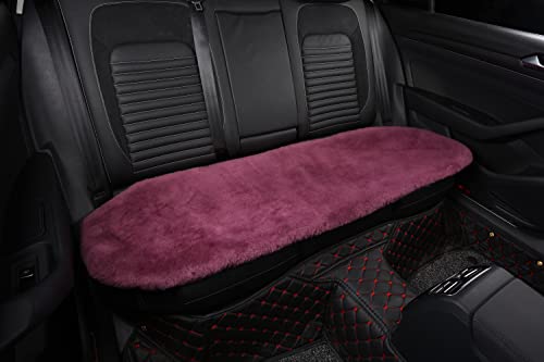 Sheepskin Seat Cushion Cover Wholehide Short Wool Seat Pad Natural Fur Car Seat Covers Universal Fit for Most Car, Truck, SUV, or Van Back Amaranth - color: Amaranth, size: Back Seat (19.6inch*53.5inch)