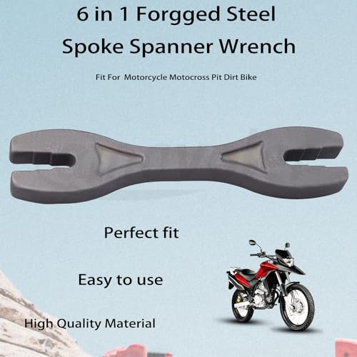 6 in 1 Forgged Steel Spoke Spanner Wrench Tensioner Adjuster Tools Replacement Parts Fits for Motorcycle Honda Yamaha Kawasaki Suzuki Pit Dirt Bike Etc.
